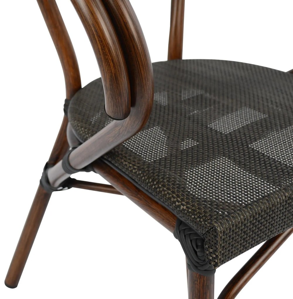 Καρέκλα - Πολυθρόνα CLAY C5025 Αλουμινίου Bamboo Look Καφέ με Textline 60,5x59x81 εκ. 60.5x59x81 εκ.