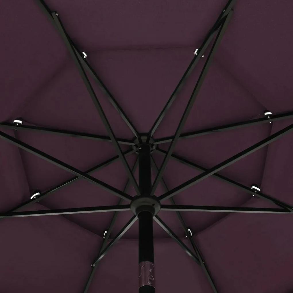 Ομπρέλα 3 Επιπέδων Μπορντό 3,5 μ. με Ιστό Αλουμινίου - Κόκκινο