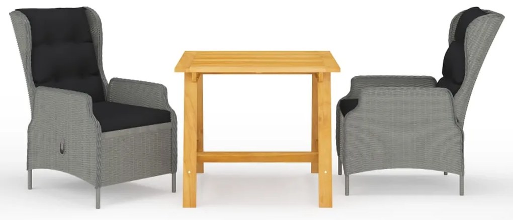 Σετ Τραπεζαρίας Κήπου 3 Τεμαχίων Ανοιχτό Γκρι