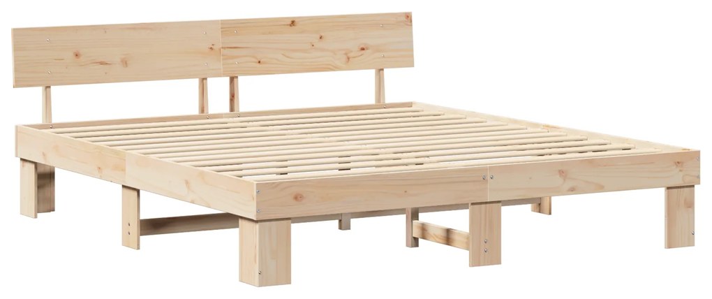 vidaXL Σκελετός Κρεβατιού Καφέ 180 x 200 cm Συμπαγές ξύλο πεύκου