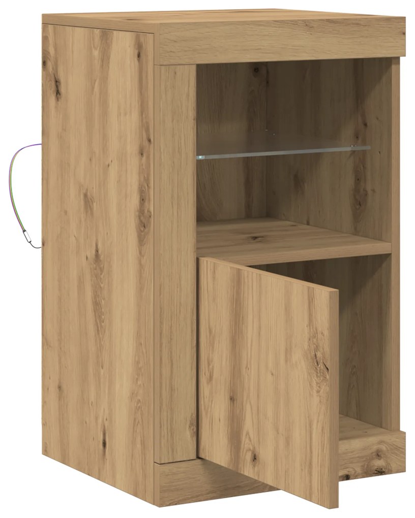 vidaXL Τραπέζι με LED φώτα Artisan Oak 41x37x67 εκ.
