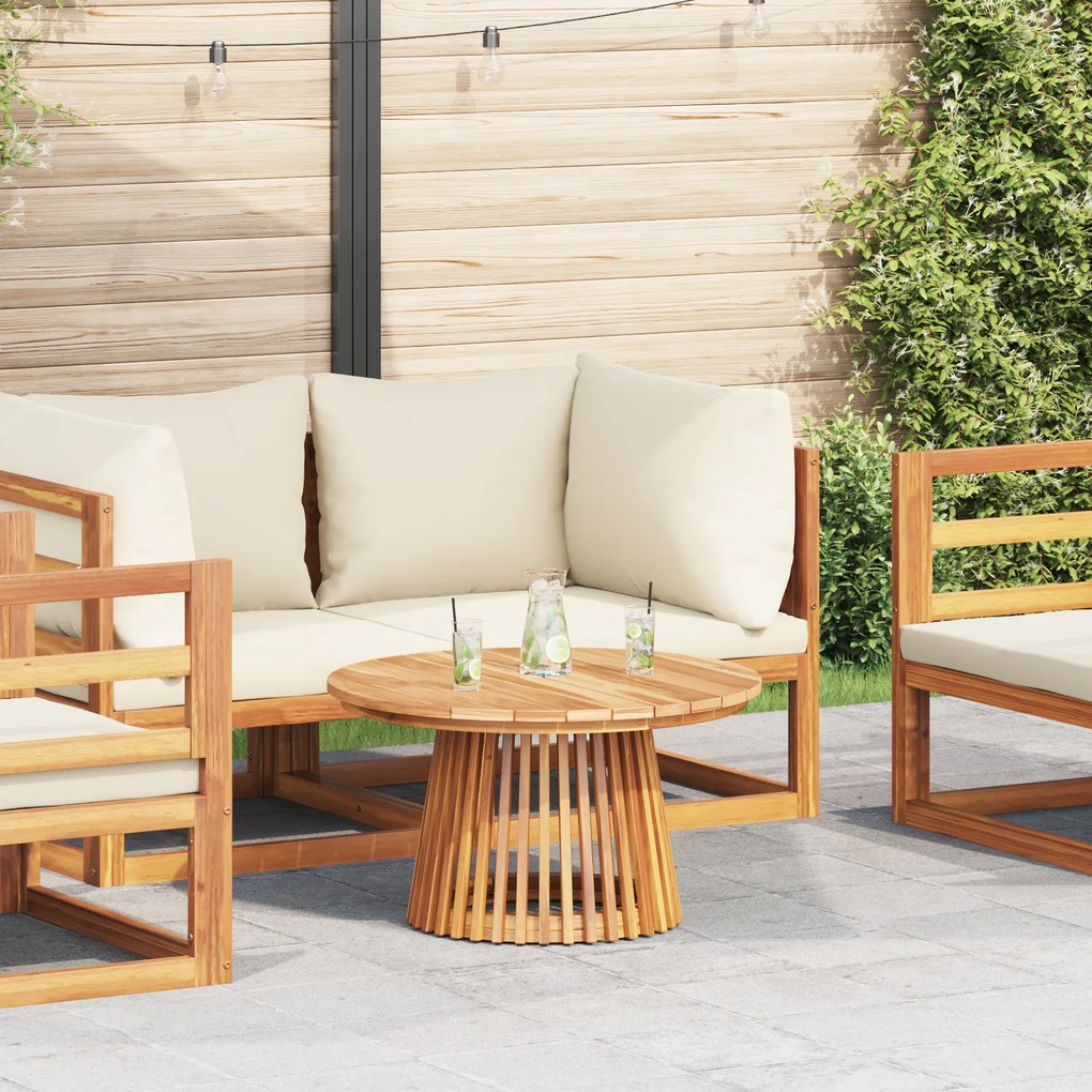 vidaXL Τραπέζι Καφέ Κήπου Ø70x40 εκ Μασίφ Ξύλο Teak