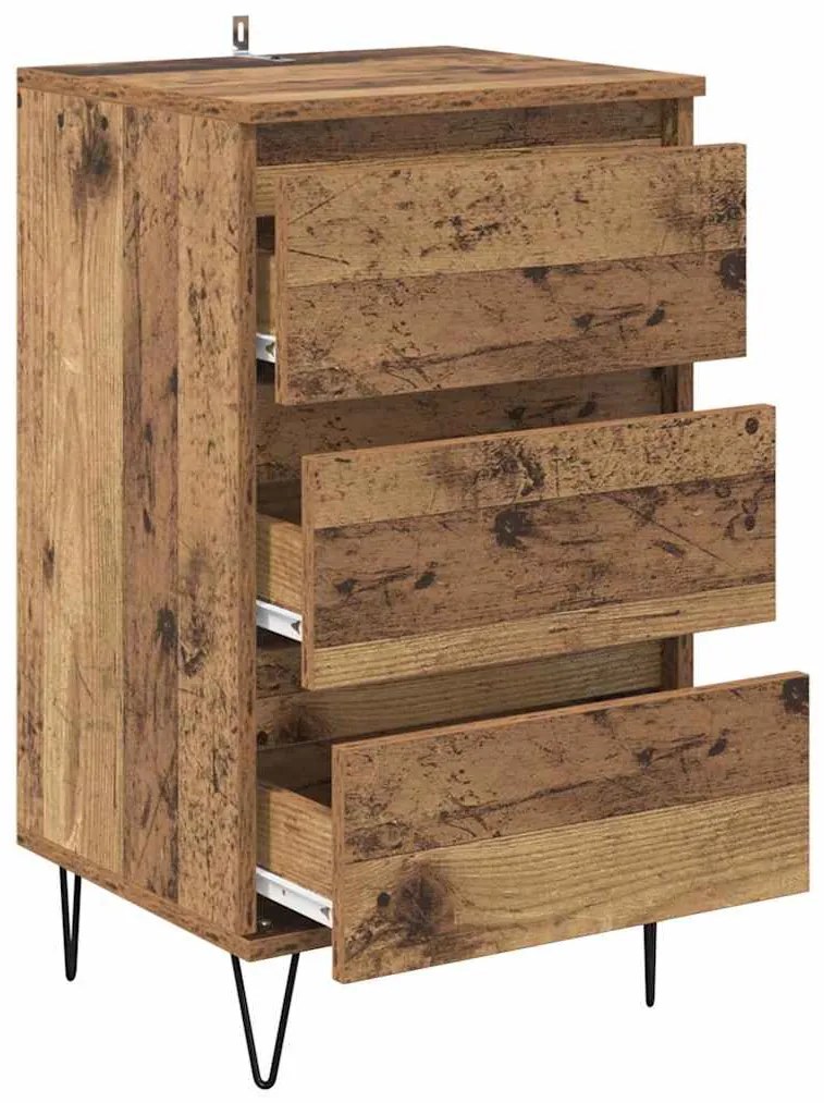 vidaXL Πλαϊνό γραφείο με συρτάρι Παλιό Ξύλο 40 x 35 x 70 εκ.