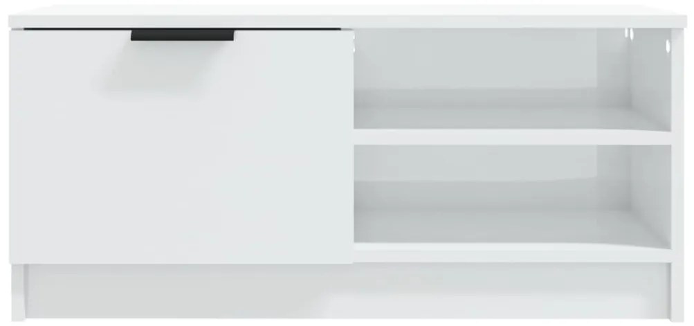 vidaXL Έπιπλο Τηλεόρασης Γυαλ. Λευκό 80x35x36,5 εκ. Επεξεργασμένο Ξύλο