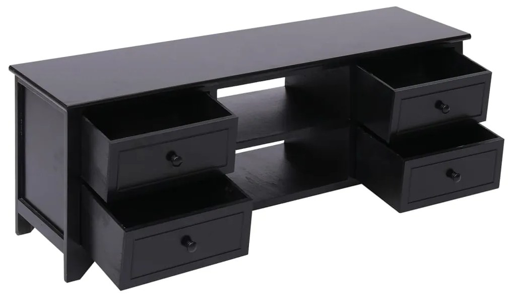 vidaXL Έπιπλο Τηλεόρασης Μαύρο 108x30x40 εκ. από Μασίφ Ξύλο Παυλώνιας