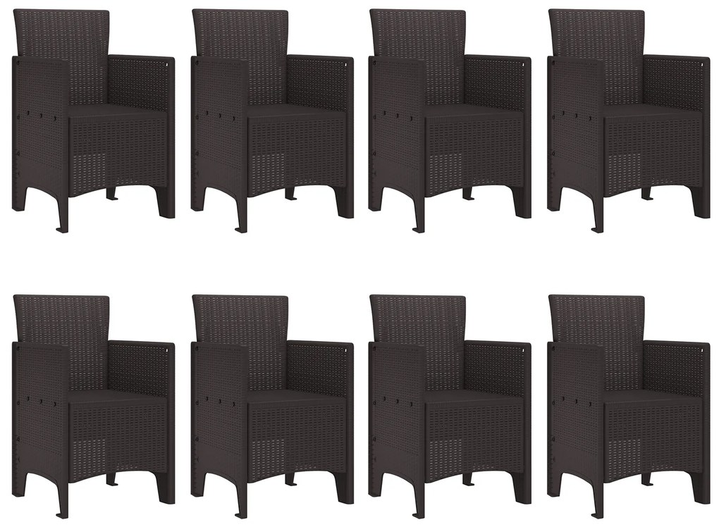 vidaXL Σετ Τραπεζαρίας Κήπου 9 pcs Καφέ 250 x 100 x 73 εκ