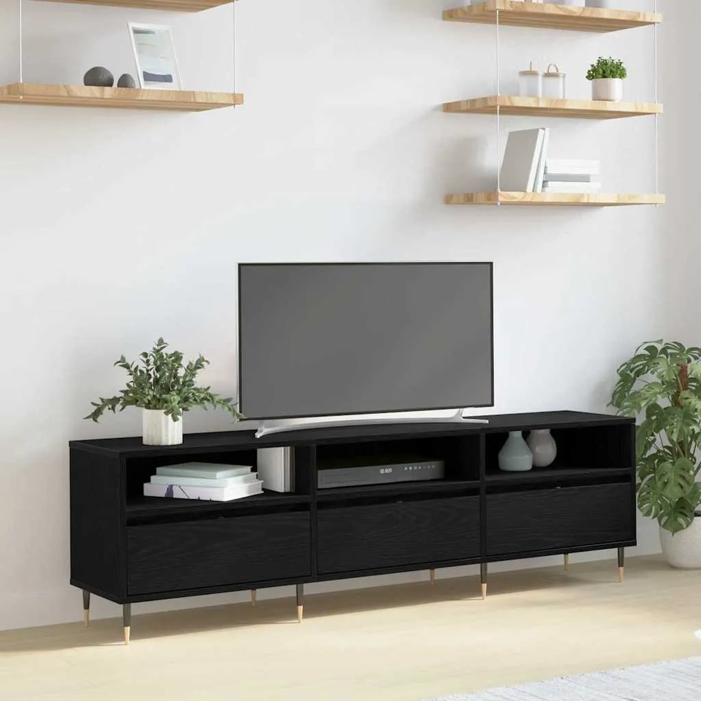 vidaXL Ντουλάπι TV Μαύρη Οξυά 150 x 30 x 45 εκ Επεξεργασμένο ξύλο