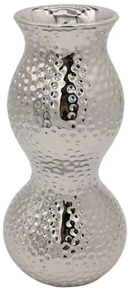 Βάζο Σφυρήλατο 15-00-23721 13x28,5cm Silver Marhome Ceramic