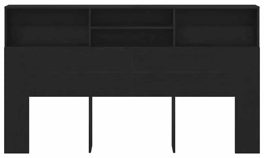 vidaXL Κρεβάτι με Κεφαλάρι με ράφι Μαύρη δρυς 180 x 19 x 103.5 cm