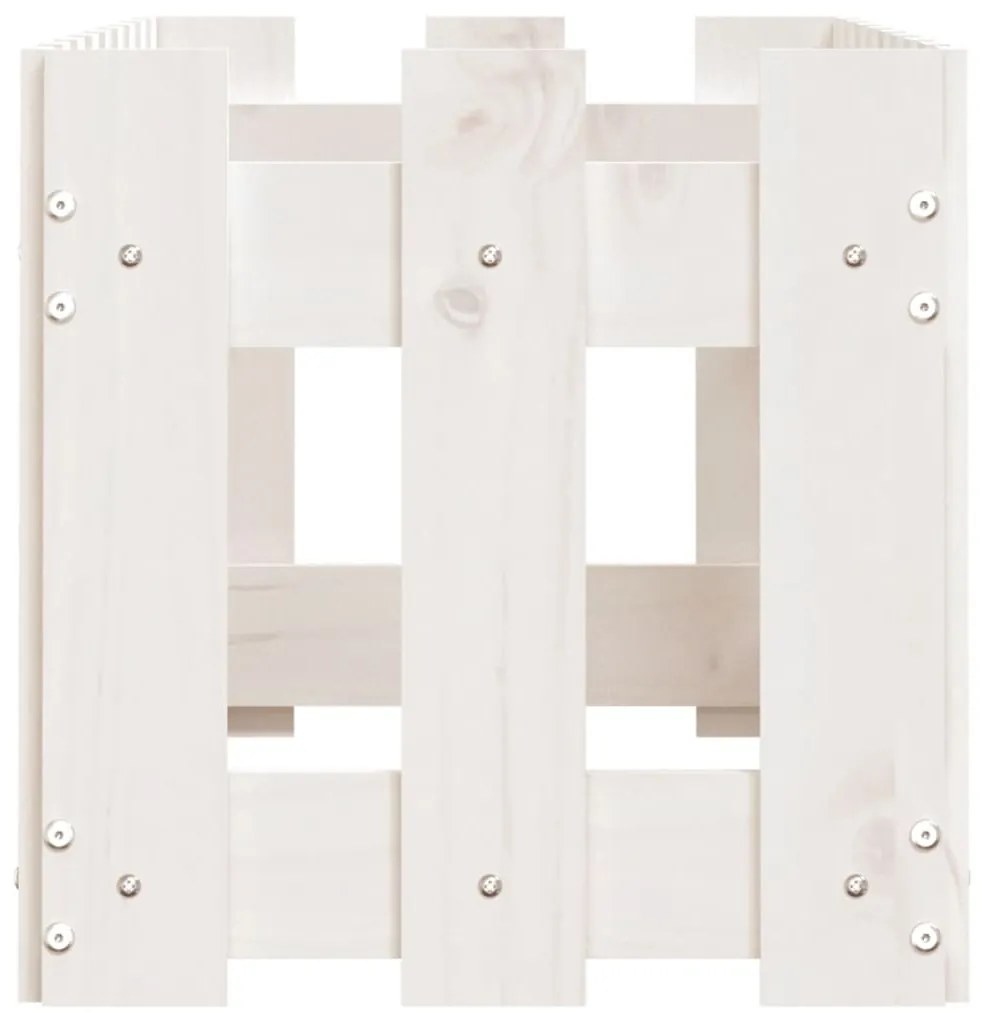 vidaXL Ζαρντινιέρα Υπερυψωμένη Σχ Φράχτη Λευκή 100x30x30εκ Μασίφ Πεύκο