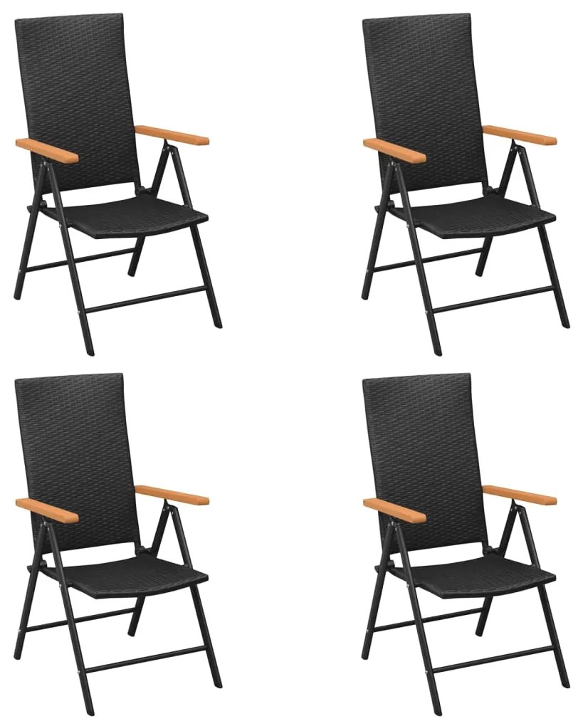 vidaXL Σετ Τραπεζαρίας Κήπου 5 Τεμαχίων Μαύρο/Καφέ από Συνθετικό Ρατάν