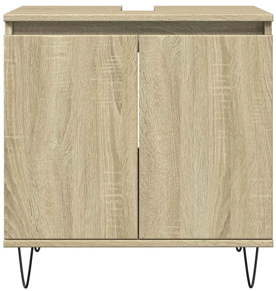 vidaXL Ντουλάπι Μπάνιου Sonoma Δρυς 58 x 33 x 60 εκ. από Επεξεργ. Ξύλο