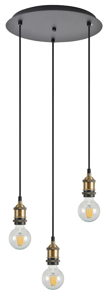 SE21-BR-10-3BL MAGNUM Bronze Metal Pendant with Black Fabric Cable+ HOMELIGHTING 77-8692