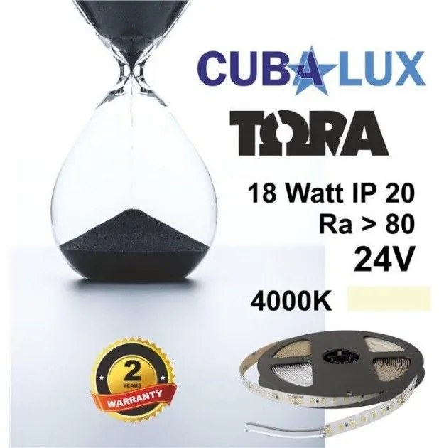 Ταινία LED 18W IP20 24V 3000K 4000K 6000K 5M TORA Cubalux 500074