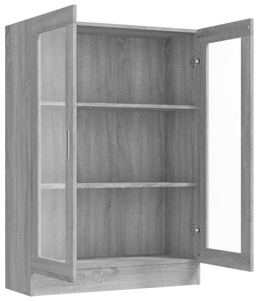 vidaXL Βιτρίνα Γκρι Sonoma 82,5 x 30,5 x 115 εκ. Επεξεργασμένο Ξύλο