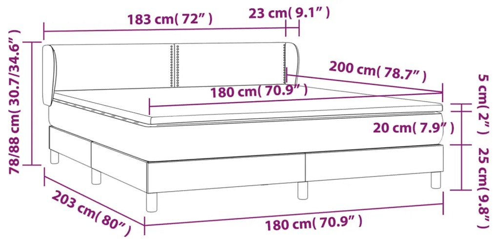 ΚΡΕΒΑΤΙ BOXSPRING ΜΕ ΣΤΡΩΜΑ ΣΚΟΥΡΟ ΓΚΡΙ 180X200 ΕΚ ΥΦΑΣΜΑΤΙΝ 3126182