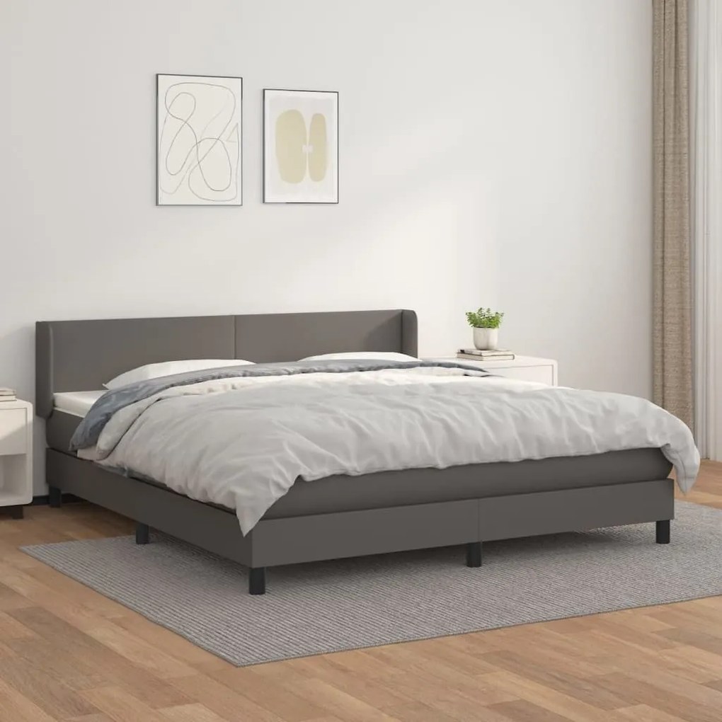 ΚΡΕΒΑΤΙ BOXSPRING ΜΕ ΣΤΡΩΜΑ ΓΚΡΙ 160X200ΕΚ. ΑΠΟ ΣΥΝΘΕΤΙΚΟ ΔΕΡΜΑ 3130671