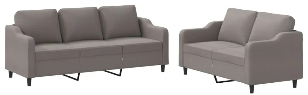 vidaXL Πολυθρόνες Σετ 2 Τεμαχίων Taupe από Ύφασμα με Μαξιλάρια