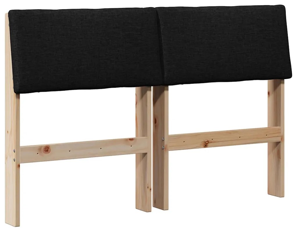 vidaXL Ταπετσαρισμένο κεφαλάρι Μαύρο 120 cm Στερεά ξυλεία πεύκου