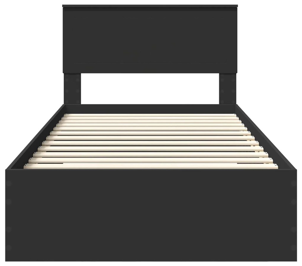 vidaXL Σκελετός Κρεβατιού με κεφαλάρι Μαύρο και Ασημί 100 x 200 cm