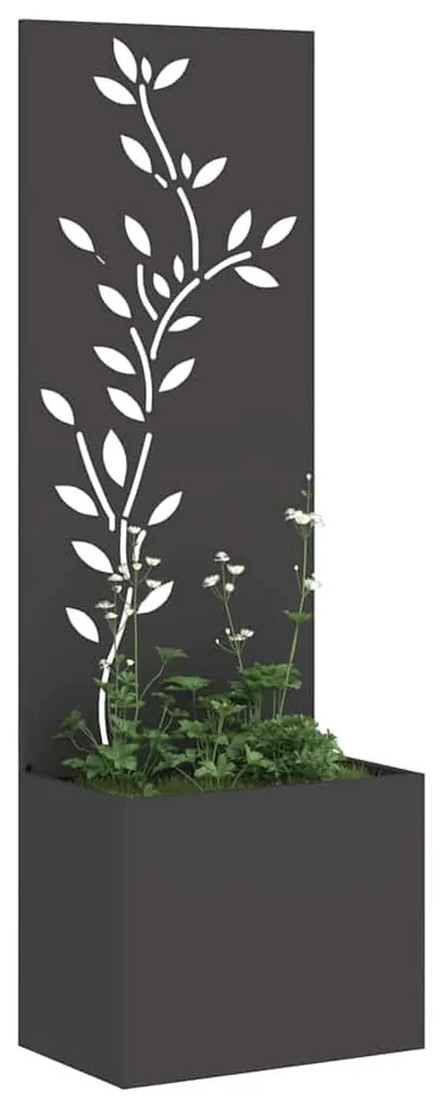 vidaXL Οθόνη Ιδιωτικότητας Κήπου Floral Μαύρο 50 x 140 cm
