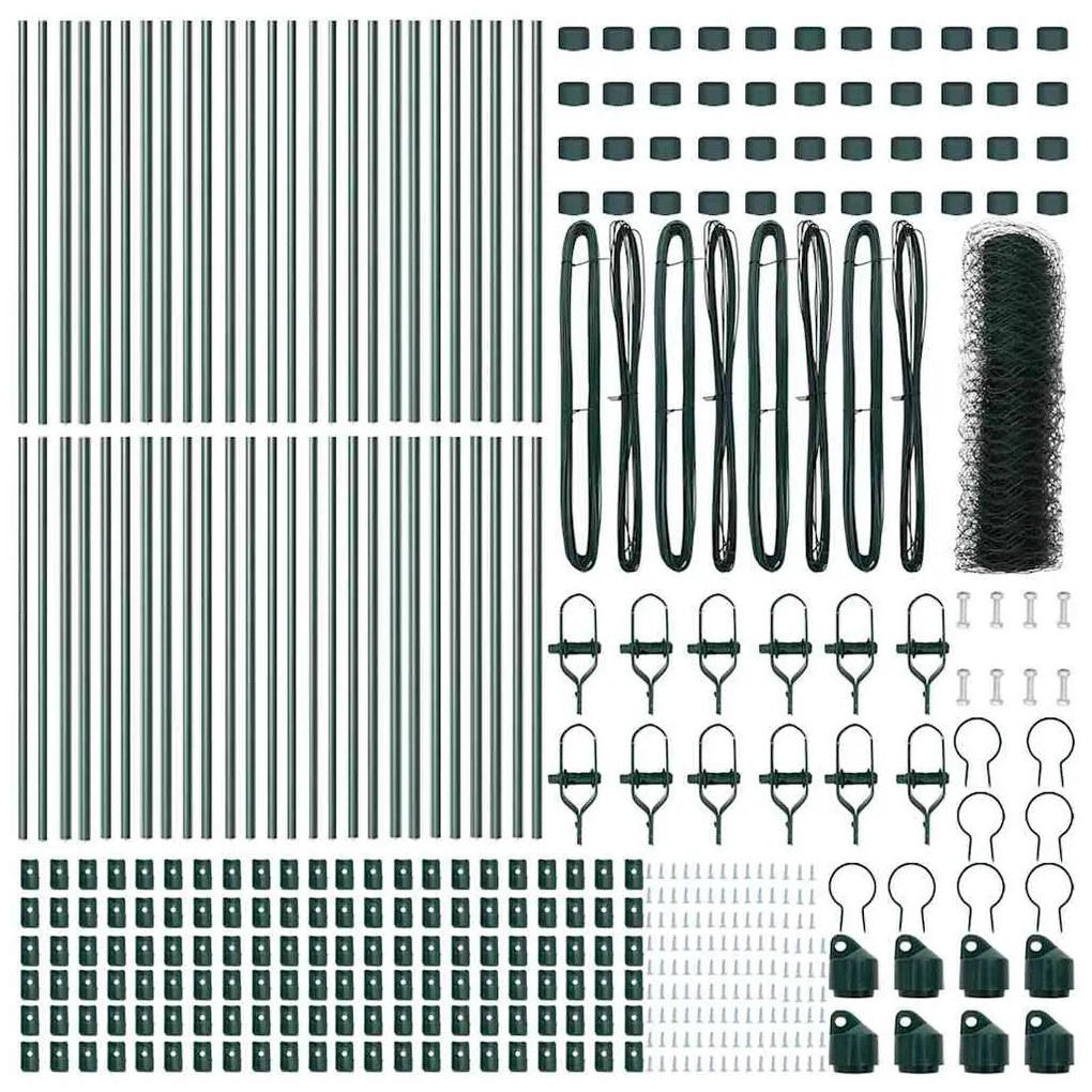 vidaXL Στύλος Περιφράξεων Πράσινο 100 x 0,5 μ (50 mm πλέγμα)