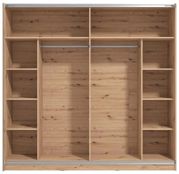 Ντουλάπα Mondego με Καθρέφτη 220 OG Artisan - Λευκή Λάκα 217x62.5x210 εκ. 217x62.5x210 εκ.