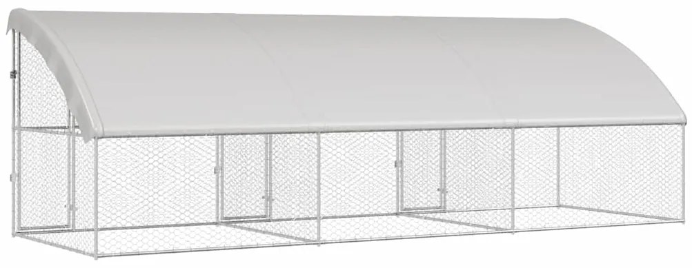 vidaXL Κλουβί Σκύλου με αποθήκευση 3 pcs Ασημί 6 x 2 x 2 m Ατσάλι
