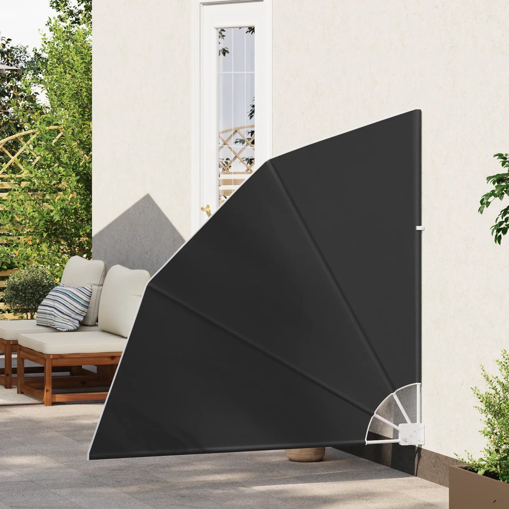 vidaXL Αδιάφανο σκίαστρο μπαλκονιού Ανθρακί 140 x 140 cm ύφασμα