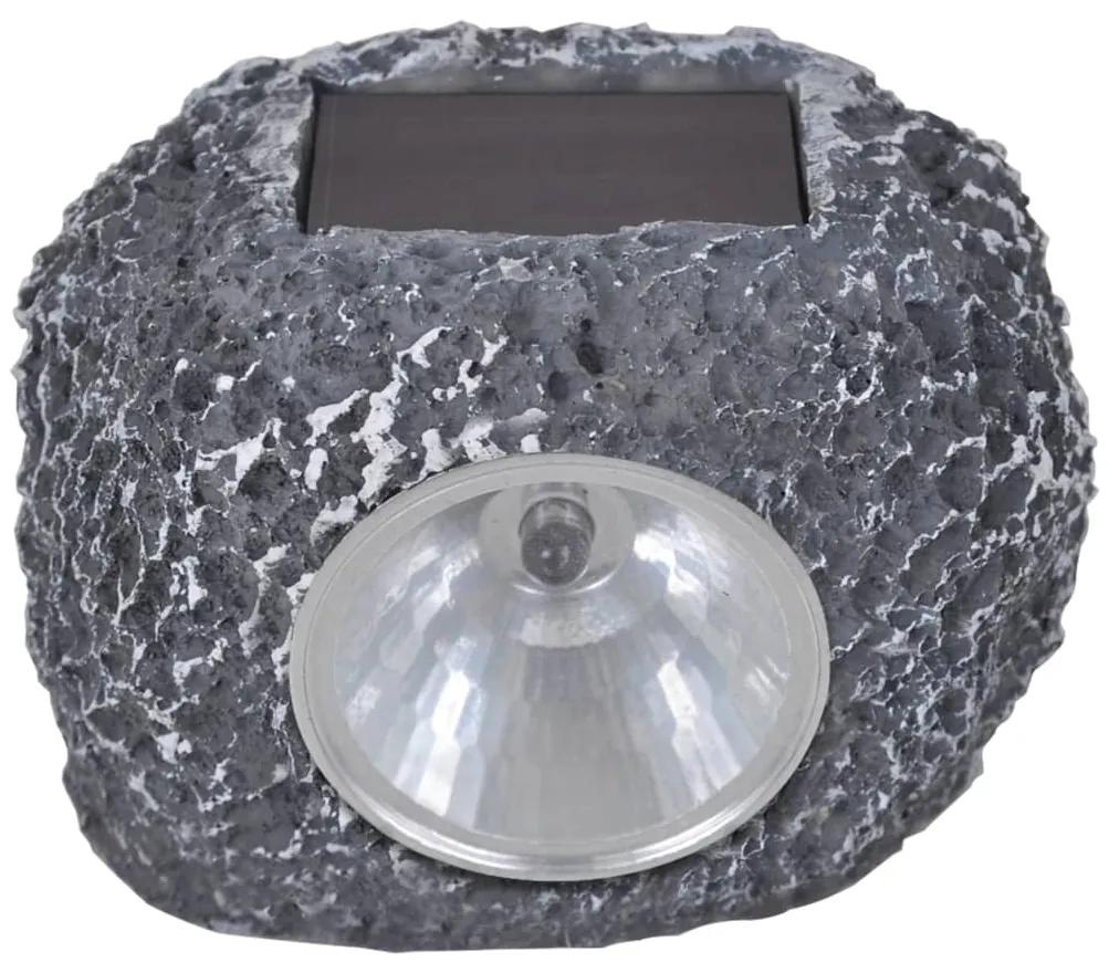 vidaXL Outdoor Φωτιστικό Ηλιακό LED με Σποτάκια 12 Τεμ. Σχήμα Πέτρας