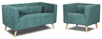 Bliumi Σετ σαλόνι 2 τμχ. (Διθέσιος Καναπές 123x70x68, Πολυθρόνα 73x70x68 )Bliumi VANESSA 1072 IN + 1069 IN Petrol BEST-21489306