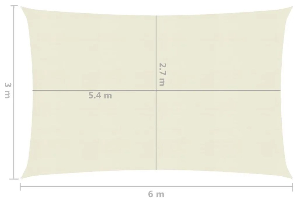 Πανί Σκίασης Κρεμ 3 x 6 μ. από HDPE 160 γρ./μ²  - Κρεμ