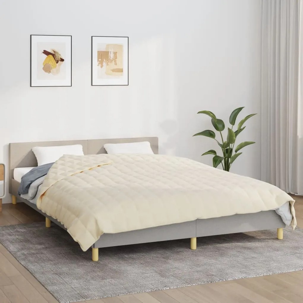 vidaXL Κουβέρτα Βαρύτητας Ανοιχτό Κρεμ 220 x 230 εκ. 15 κ. Υφασμάτινη
