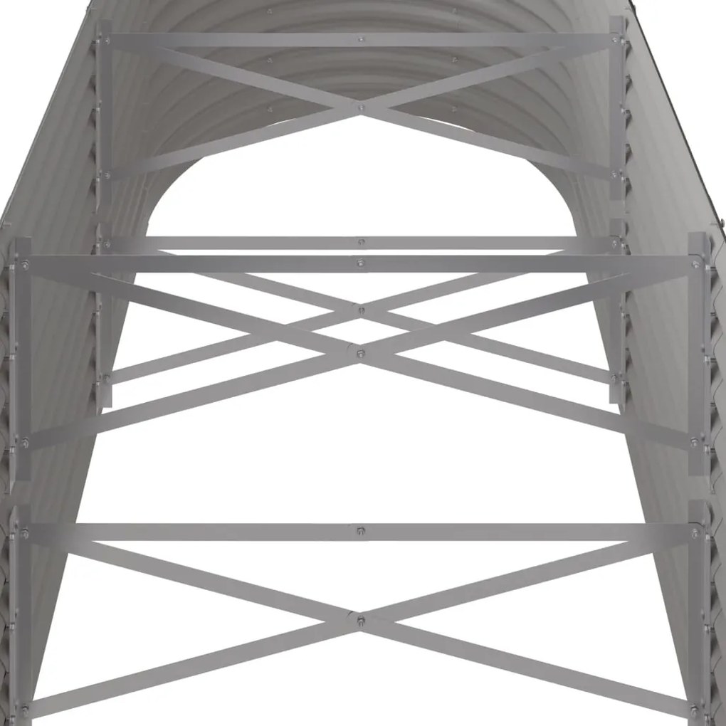 vidaXL Ζαρντινιέρα Γκρι 224x80x68 εκ. Γαλβανισμένος χάλυβας