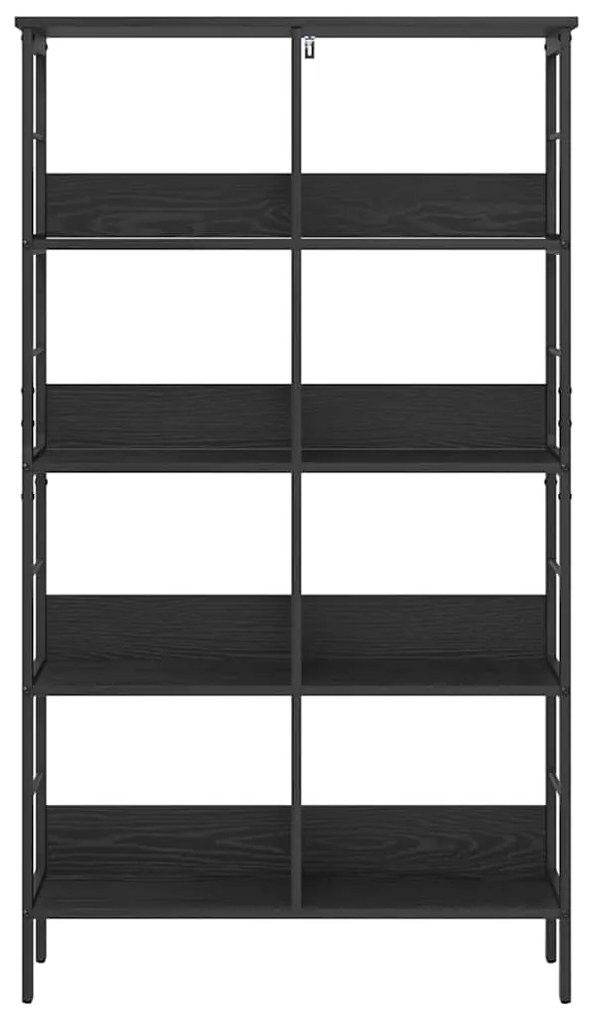 vidaXL Ράφι Βιβλίων Μαύρη Οξυά 82 x 32 x 144,5 εκ. Επεξεργασμένο ξύλο