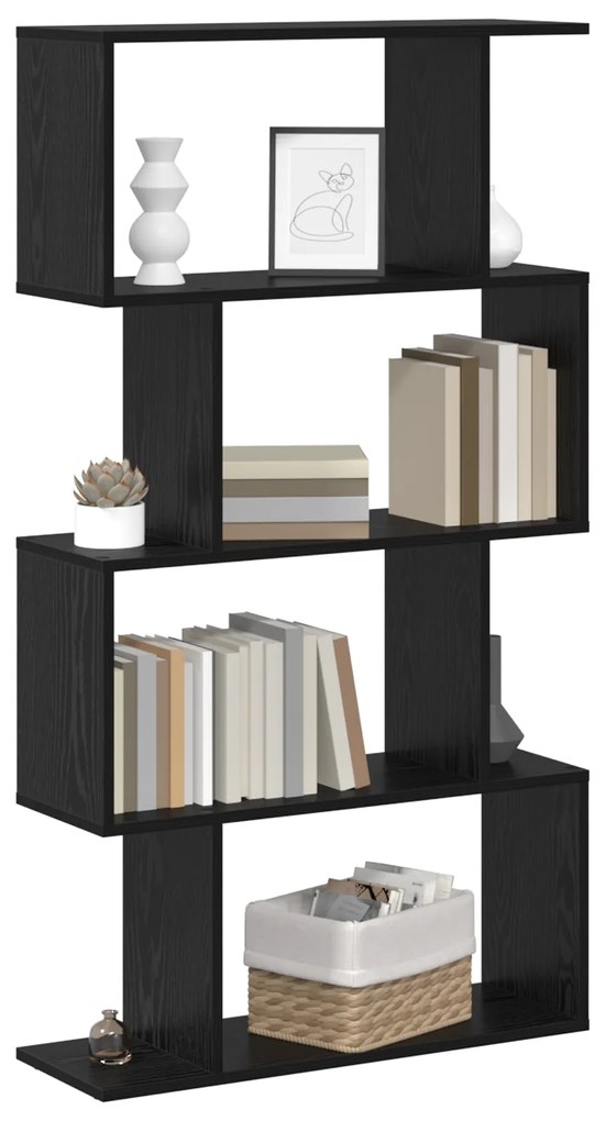 vidaXL Βιβλιοθήκη Μαύρη Οξυά 70 x 24 x 129 εκ. Επεξεργασμένο ξύλο