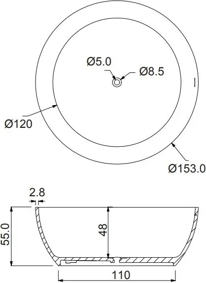 Μπανιέρα Solid Surface Sirene Cusco II