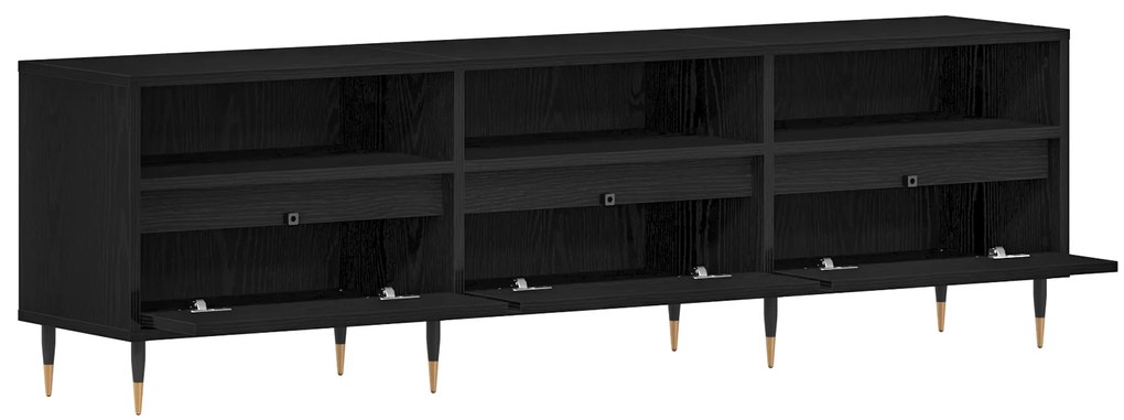 vidaXL Ντουλάπα τηλεόρασης Μαύρο Δρυς 150x30x44,5 εκ Κατασκευασμένο ξύλο