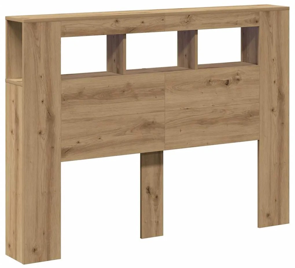 vidaXL LED κεφαλάρι Artisan Oak 140x18,5x103,5 cm Κατασκευασμένο ξύλο