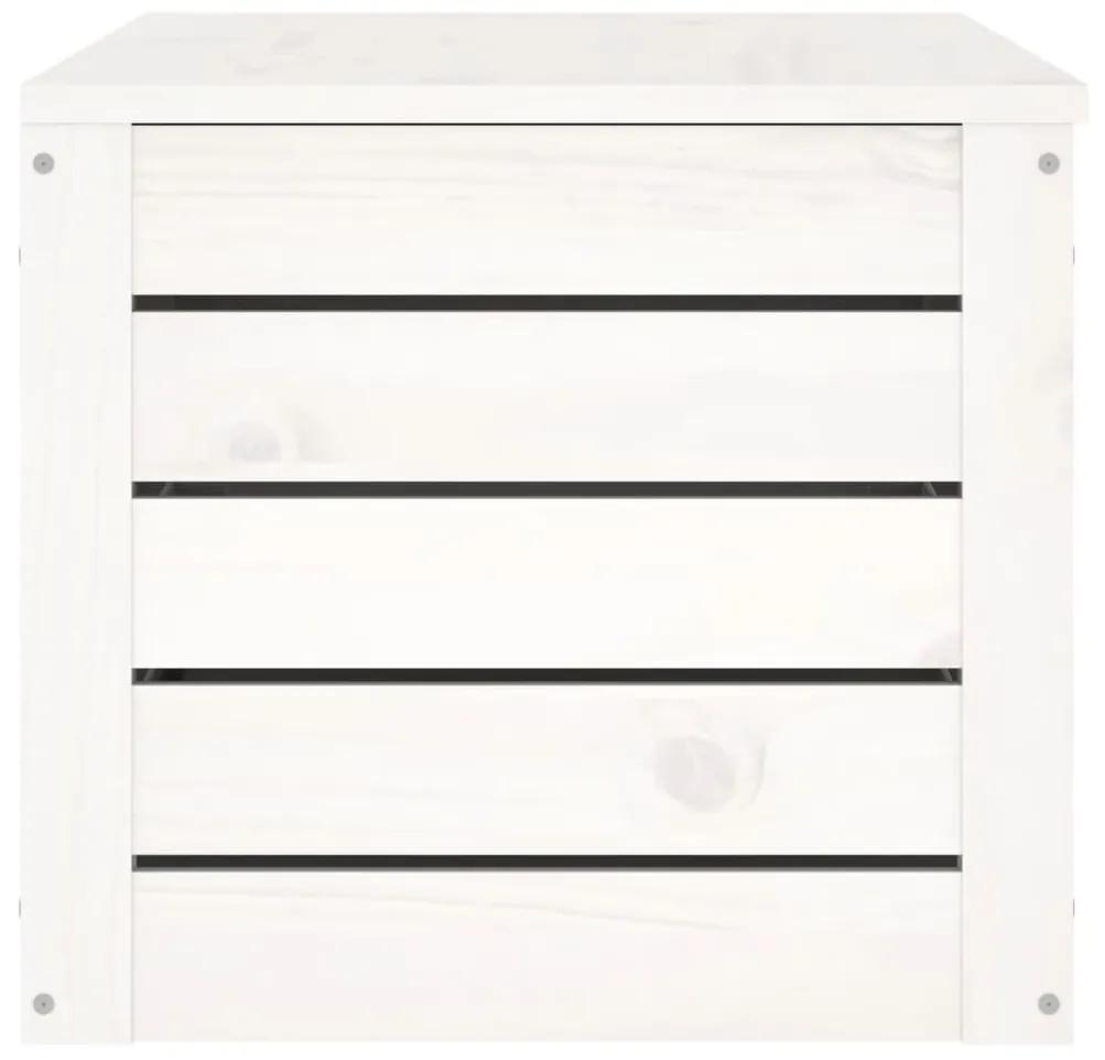 Κουτί Αποθήκευσης Λευκό 89x36,5x33 εκ από Μασίφ Ξύλο Πεύκου - Λευκό