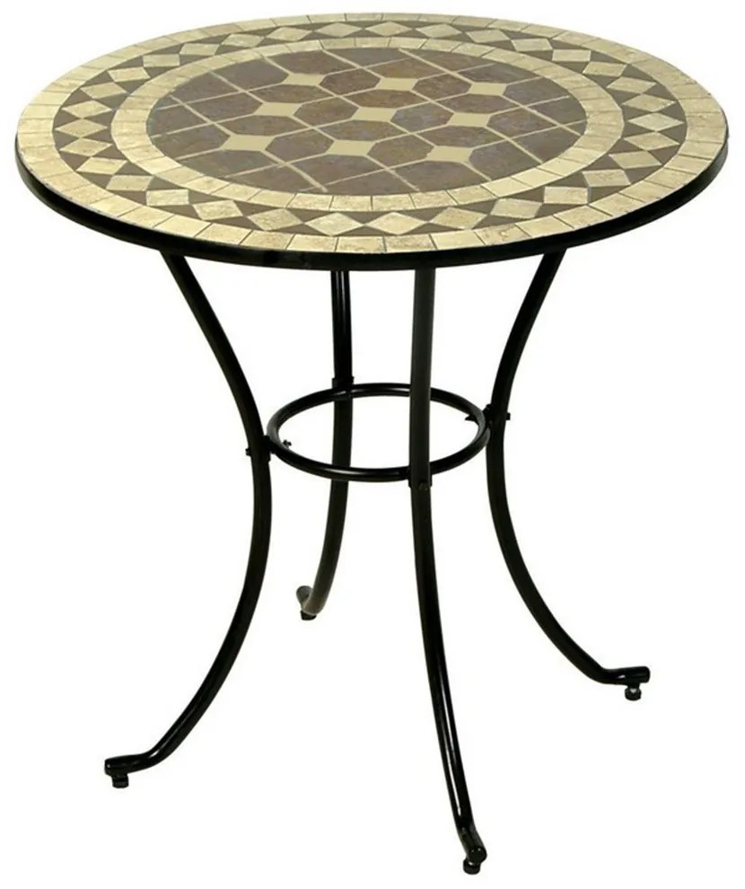 Τραπέζι Μεταλλικό Στρογγυλό Mosaic BS001-2012 60x75cm Black