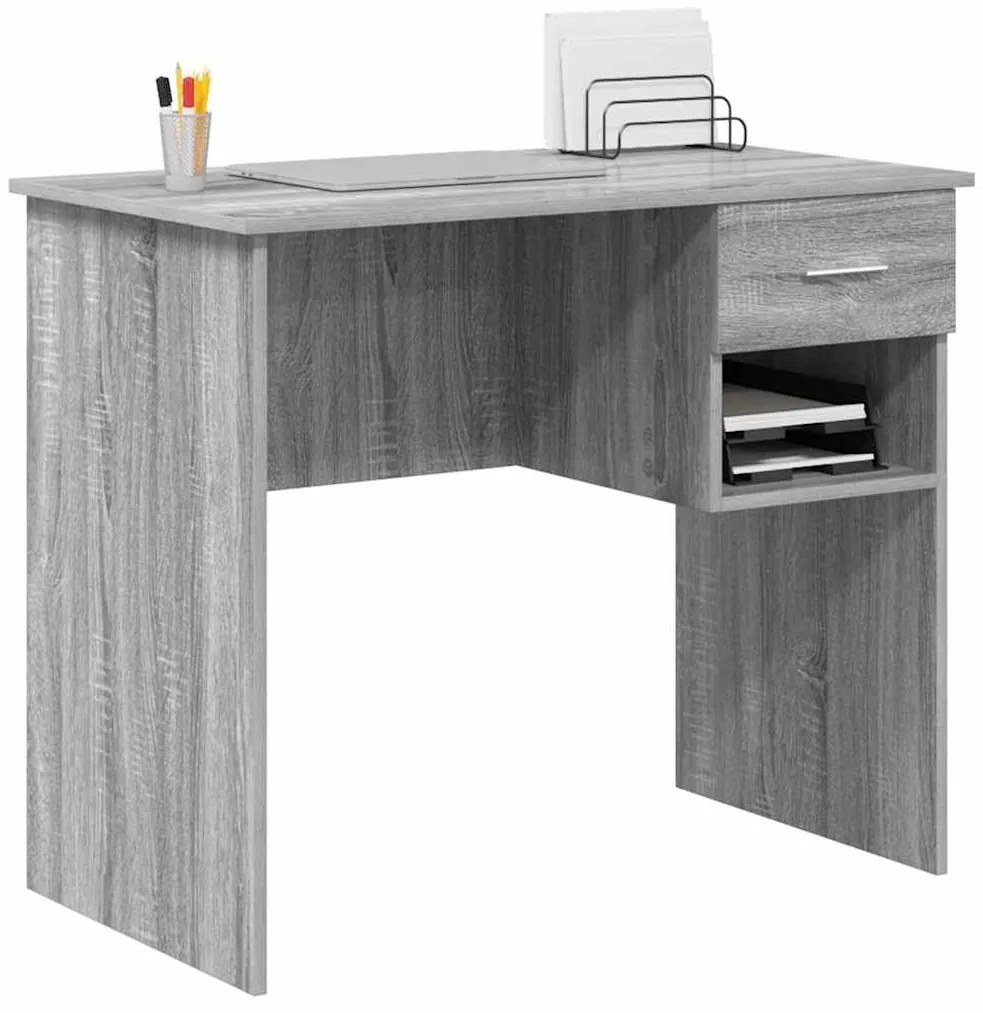 vidaXL Γραφείο Γκρι sonoma 90 x 49.5 x 75 εκ. Επεξεργασμένο ξύλο
