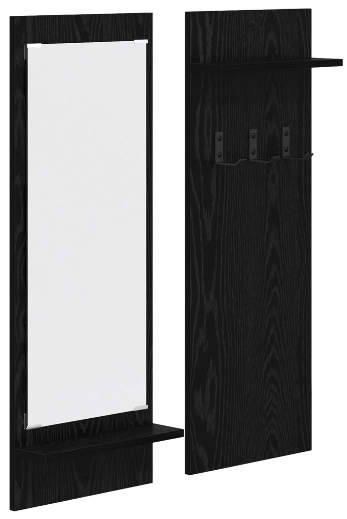 vidaXL Τοίχου Κρεμάστρα Μαύρη Δρυς 70 x 10 x 90 εκ. Επεξεργασμένο ξύλο