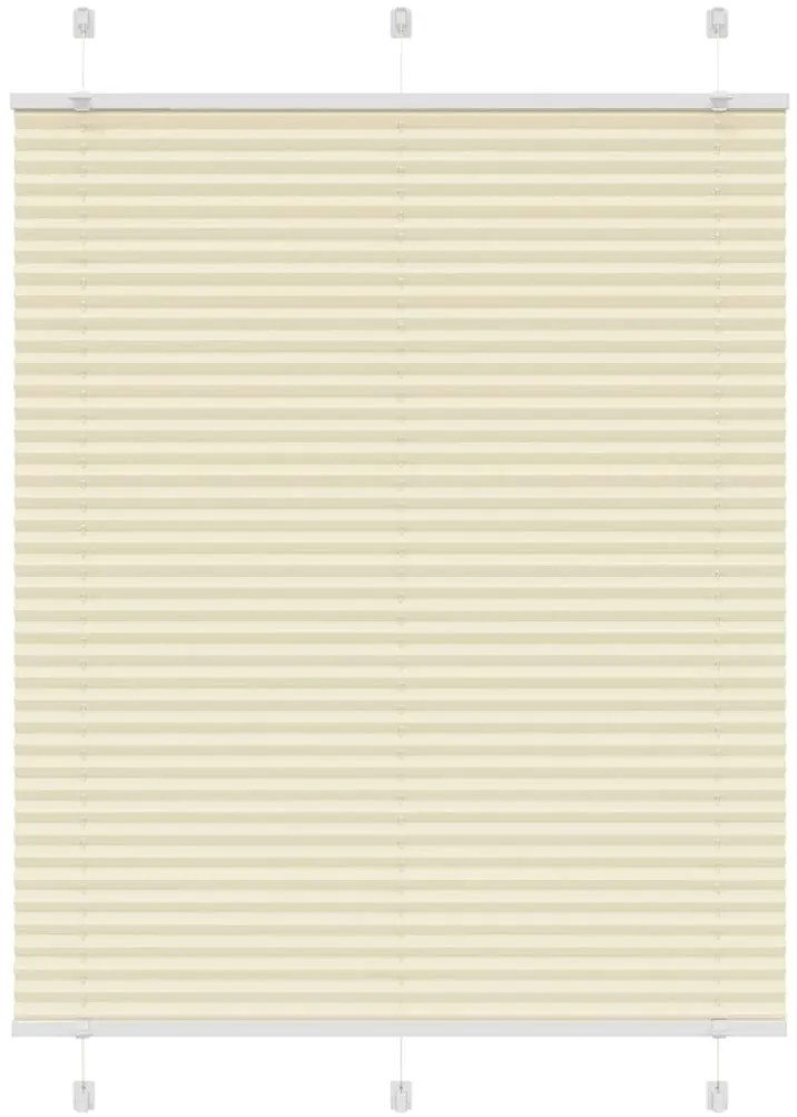 vidaXL Πλισέ περσίδα Κρέμα 105x150 cm Πλάτος υφάσματος 104,4 cm