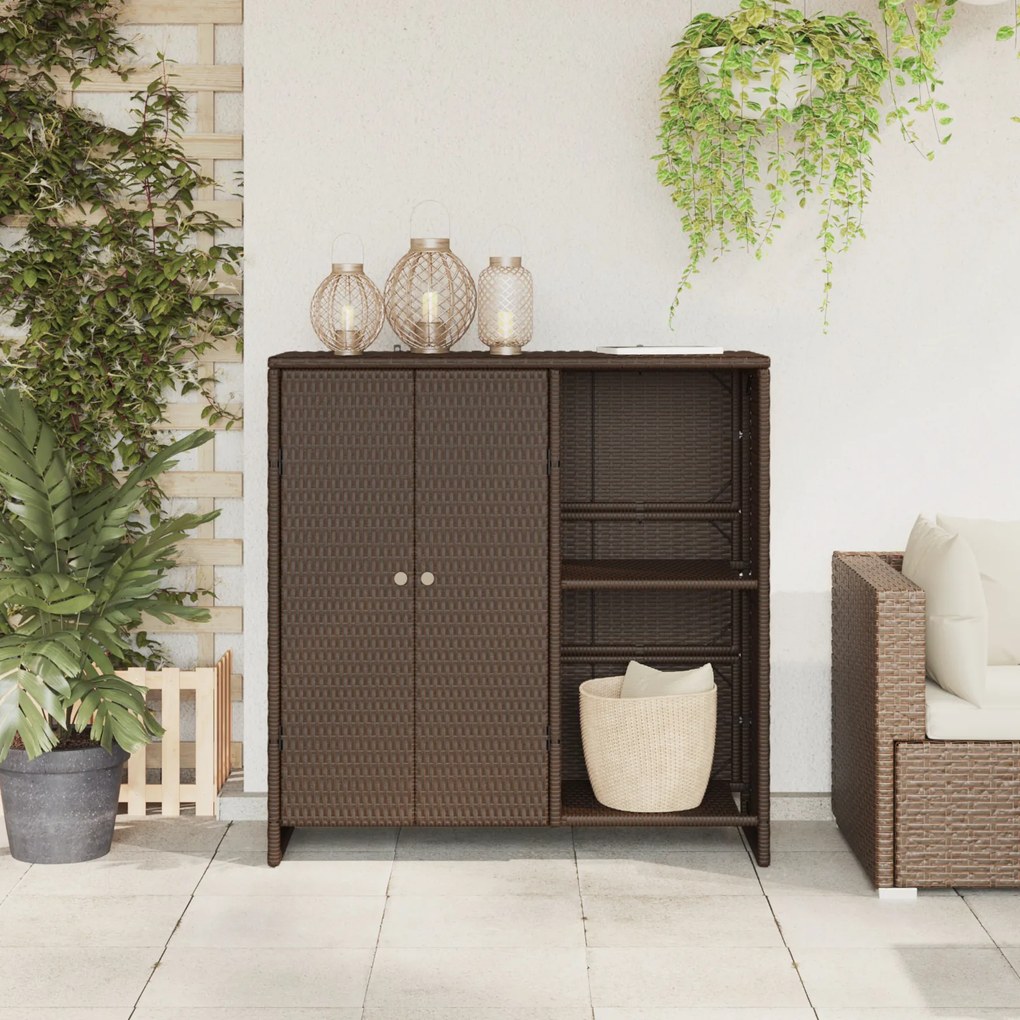 vidaXL Ντουλάπα αποθήκευσης Καφέ 100x36x102 εκ Ρατάν