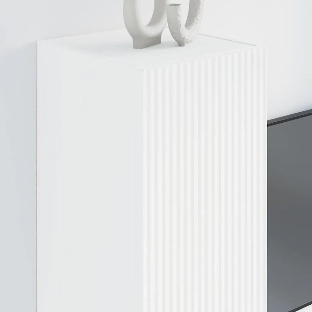 vidaXL Ντουλάπι Τηλεόρασης Τοίχου 2 pcs Λευκό 30 x 31 x 80 εκ.