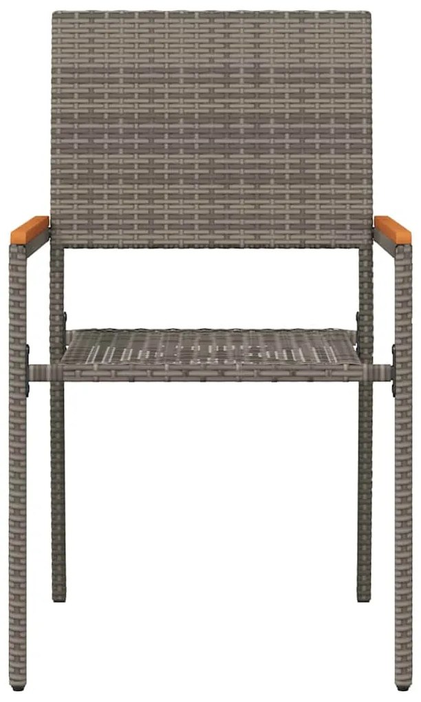 vidaXL Καρέκλες κήπου που σωριάζονται 2 pcs Γκρι και Καφέ