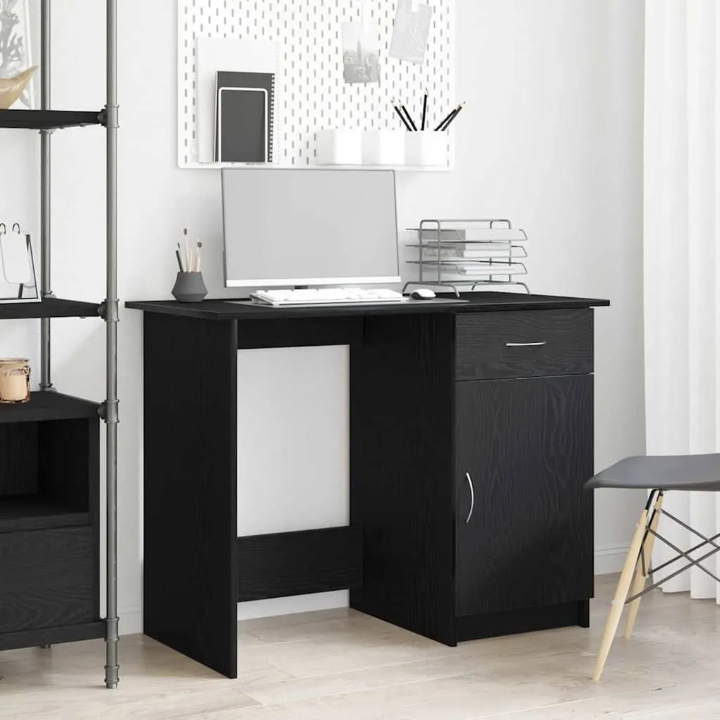 vidaXL Γραφείο Μαύρη δρυς 100 x 50 x 76 εκ. Επεξεργασμένο ξύλο