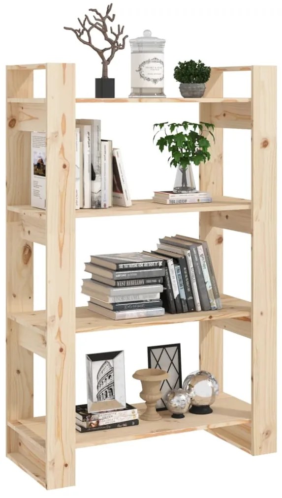 vidaXL Βιβλιοθήκη/Διαχωριστικό Χώρου 80x35x125 εκ. Μασίφ Ξύλο Πεύκου