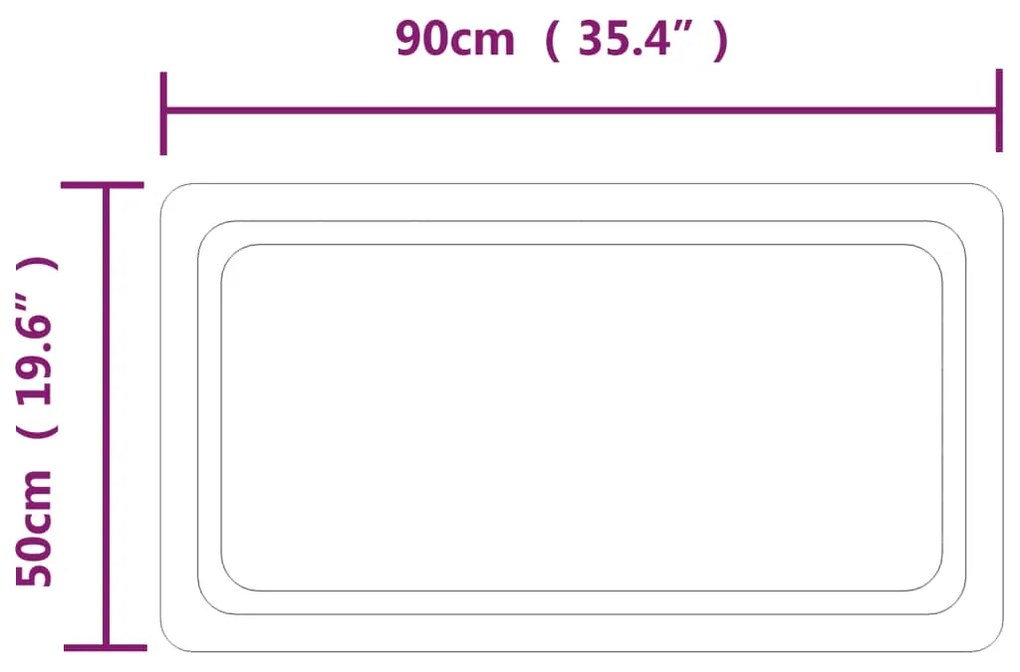 vidaXL Καθρέφτης Μπάνιου με LED 50x90 εκ.